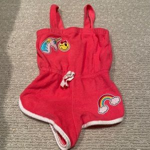 Toddler terry hot pink romper worn once